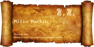 Milis Martin névjegykártya